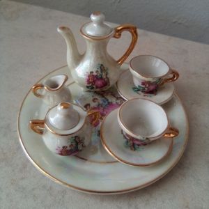 Vintage Iridescent Miniature Victorian Tea Set